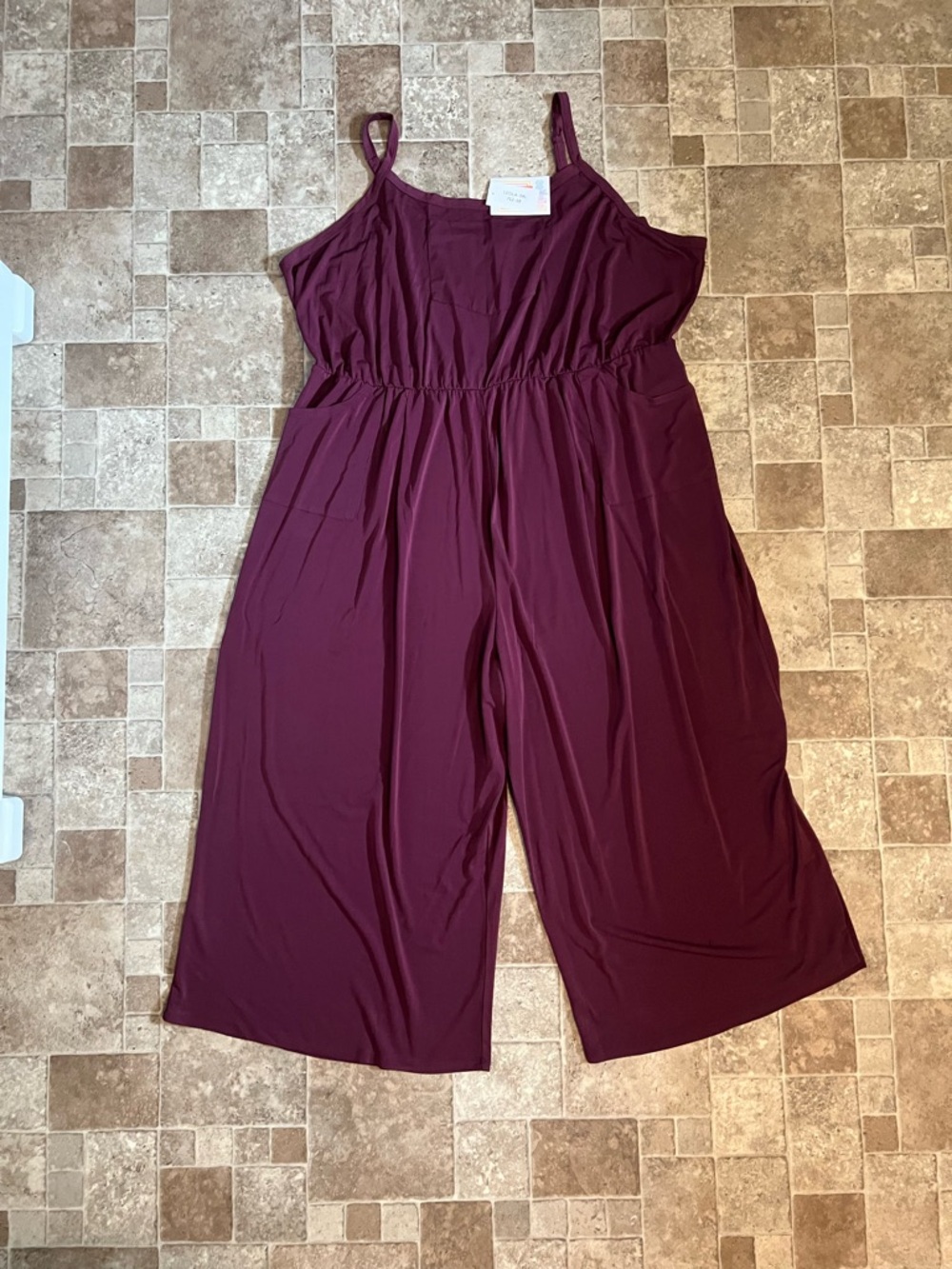 NWT 3X LuLaRoe Deep Burgundy Wide-Leg Cami Jumpsuit